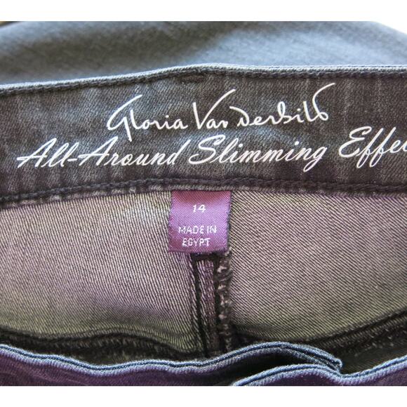 GLORIA VANDERBILT Jeans All Around Slimming Effect Size 14 Average Bootcut Black - Picture 9 of 12